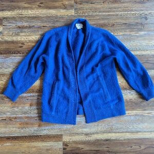 Northwest Alpaca Country Store 100% Alpaca Royal Blue Open Cardigan Sweater S